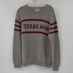 Hillflint Gray Sweater with Maroon Texas A&M Stripes Size L